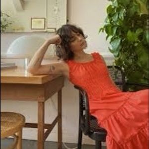 Lisa says gah Agatha midi dress in tomato